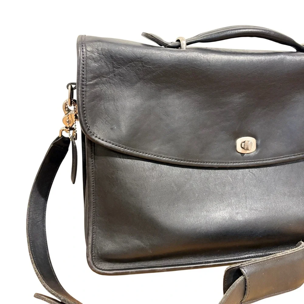Vintage Coach Lexington Briefcase Black Leather Messenger Bag G6C-5266 USA Made